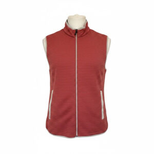 johnnie-O Men's Sulley Ribbed Full-Zip Vest Size Large Rust